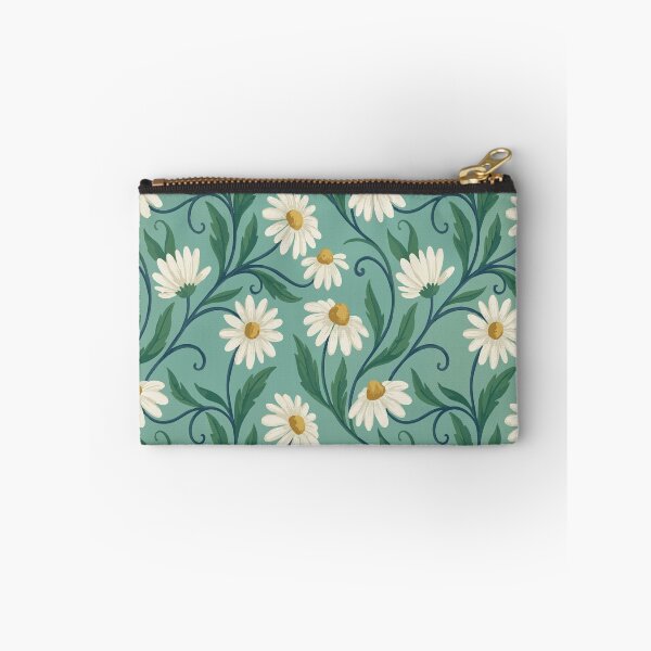 Item preview, Whimsical Daisy Meadow – Retro Teal & Gold Botanical Floral Pattern designed and sold by DeeLulu.