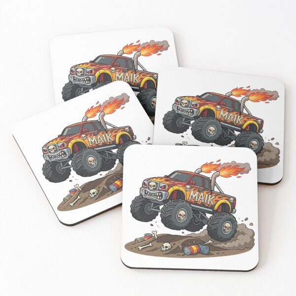 Item preview, MAIK Monster Truck - Flaming Skulls Dirt Jump designed and sold by MIZIMSHOP.