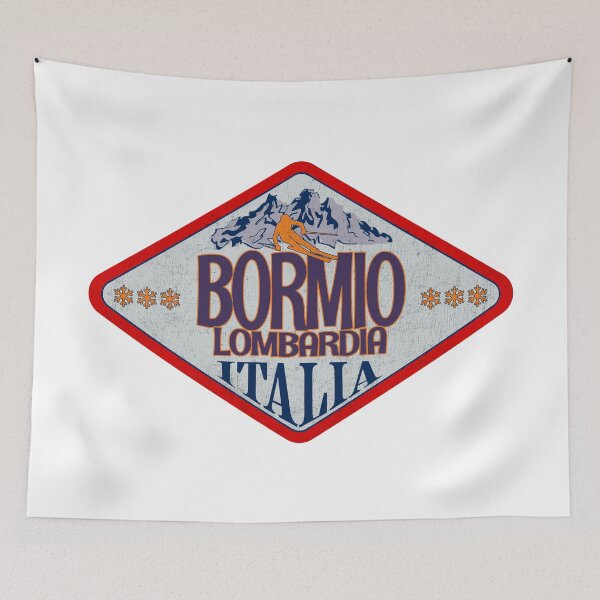 Item preview, Bormio, Lombardia, Sondrio, Italy, Italia, Vintage skiing badge design designed and sold by Wanderful-roads.
