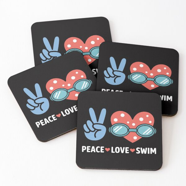 Item preview, Peace Love swim gifts swimmer men women kids boys swimming designed and sold by Vexat062Art.