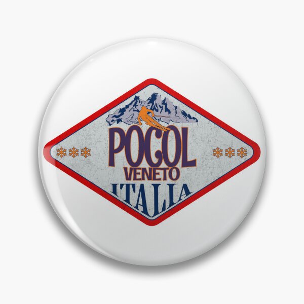 Item preview, Pocol, Veneto, Belluno, Italy, Italia, Vintage skiing badge design designed and sold by Wanderful-roads.