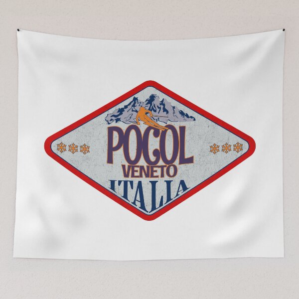 Item preview, Pocol, Veneto, Belluno, Italy, Italia, Vintage skiing badge design designed and sold by Wanderful-roads.