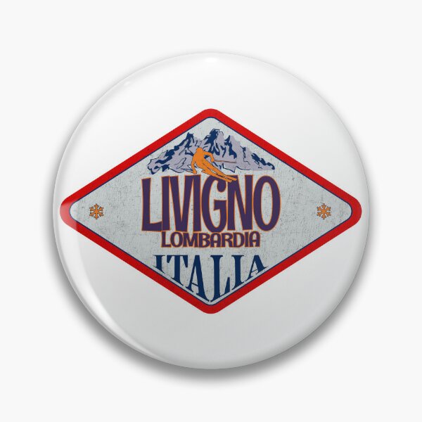 Item preview, Livigno, Lombardia, Sondrio, Italy, Italia, Vintage skiing badge design designed and sold by Wanderful-roads.
