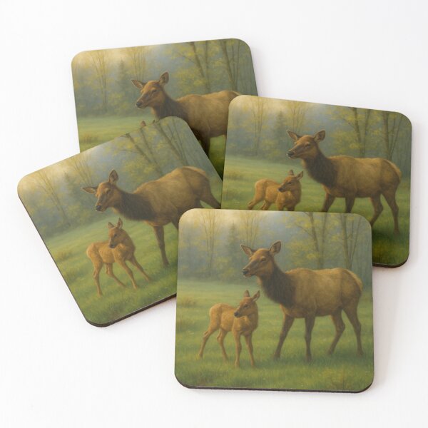 Item preview, Doe and Fawn in Spring Meadow designed and sold by VandVArt.
