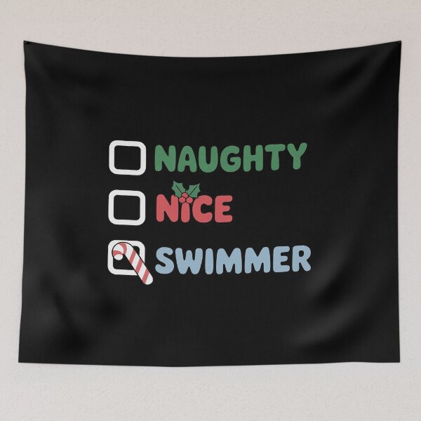 Item preview, Naughty Nice Swimmer Xmas Swimming Lover Swim Christmas designed and sold by LindseyKris.