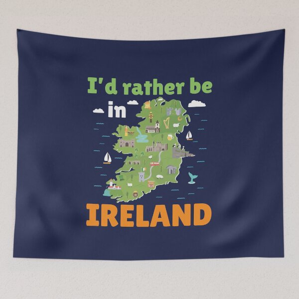 Item preview, I'd Rather Be in Ireland Map Souvenir designed and sold by jaygo.