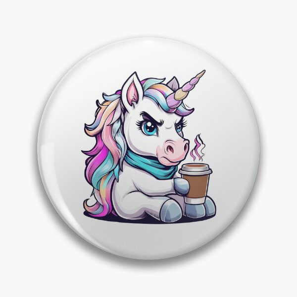 Item preview, Playful Grumpy Unicorn with Coffee Cup designed and sold by trisusanan.