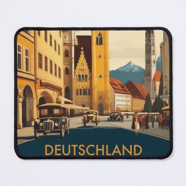 Item preview, Retro Munich Wall Art | 1950s German Travel Poster designed and sold by Esterlane.