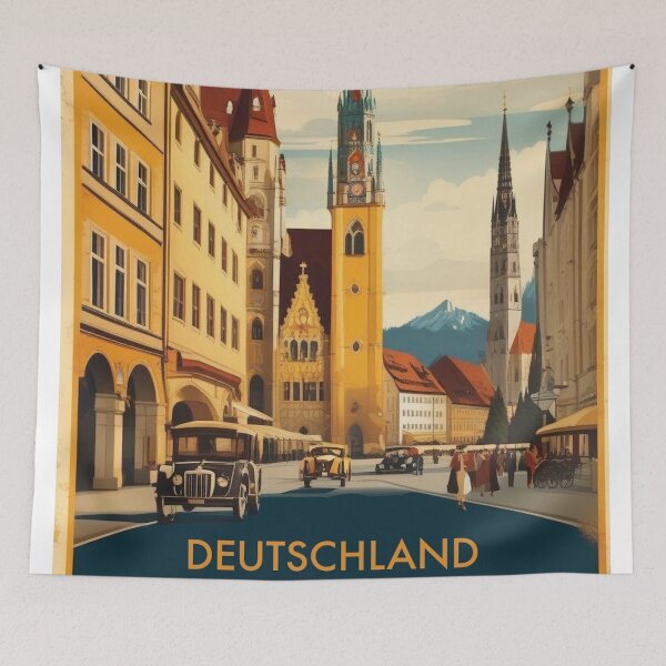 Item preview, Retro Munich Wall Art | 1950s German Travel Poster designed and sold by Esterlane.