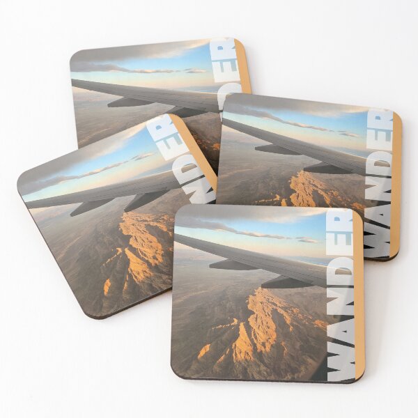Item preview, Wander... view of sunset over mountains from airplane window designed and sold by CHASAcreative.