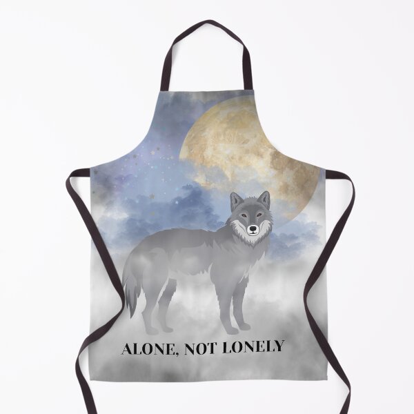 Item preview, Lone Wolf - Alone, Not Lonely Minimal Night Moon Art designed and sold by LunaPrintCo.