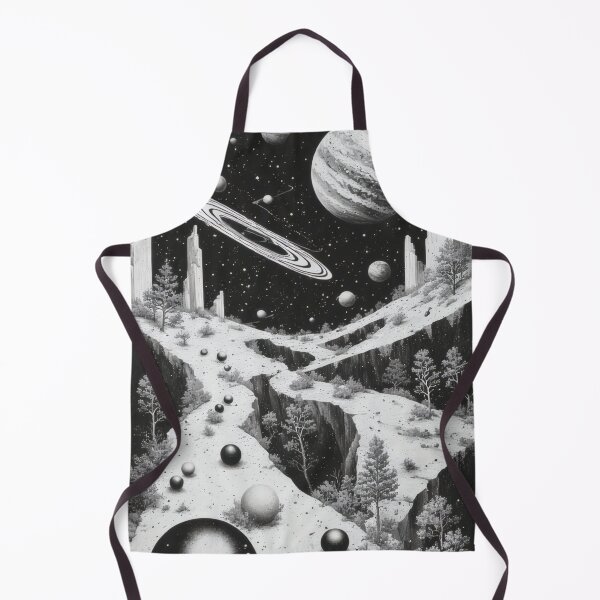 Item preview, Surreal space landscape in black and white designed and sold by Mianku | Für das Leben.
