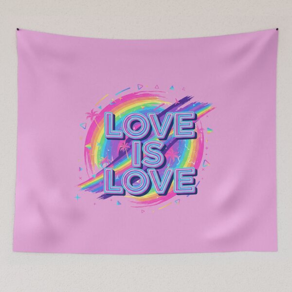 Item preview, Retro Pride Wave – Neon Love Is Love Style designed and sold by Tily360.