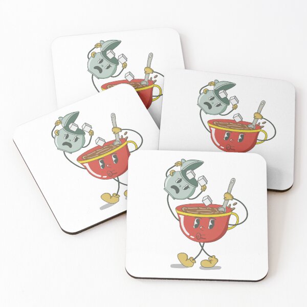 Item preview, Vintage Coffee Cup & Sugar Bowl | Retro Rubber Hose Cartoon designed and sold by Studio Bragato Hub.