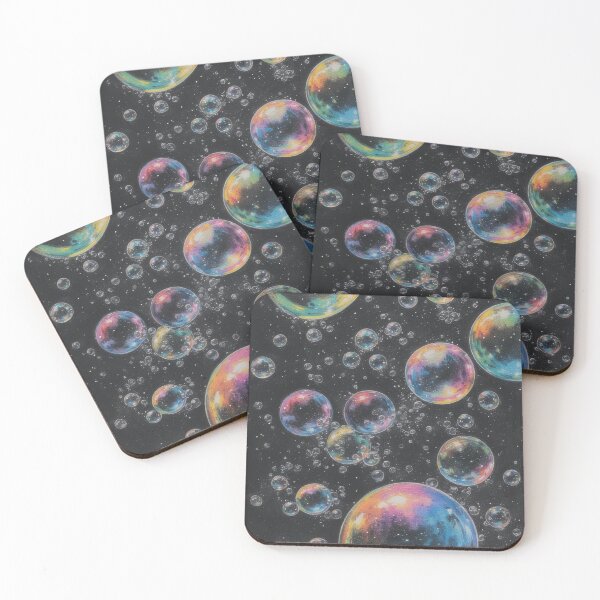 Item preview, Colorful soap bubbles in a dark room designed and sold by Mianku | Für das Leben.