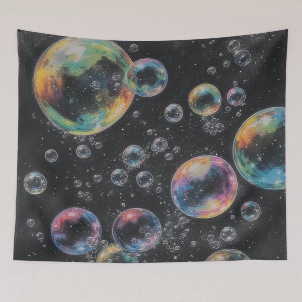 Item preview, Colorful soap bubbles in a dark room designed and sold by Mianku | Für das Leben.