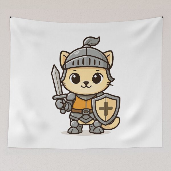 Item preview, Cute Knight Cat Cartoon designed and sold by HoopeStylee.