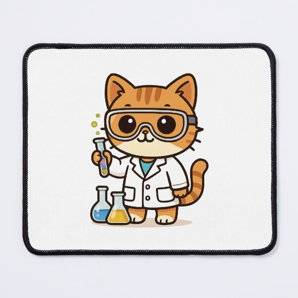 Item preview, Cute Chemist Cat Cartoon designed and sold by HoopeStylee.