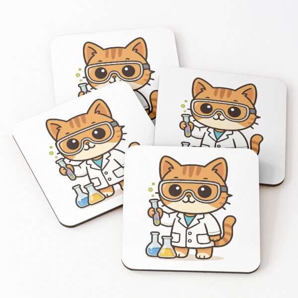 Item preview, Cute Chemist Cat Cartoon designed and sold by HoopeStylee.