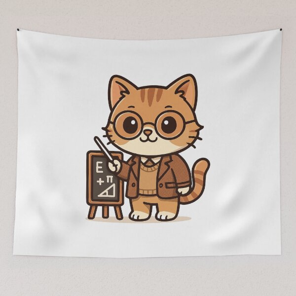 Item preview, Cute Lecturer Cat Cartoon designed and sold by HoopeStylee.