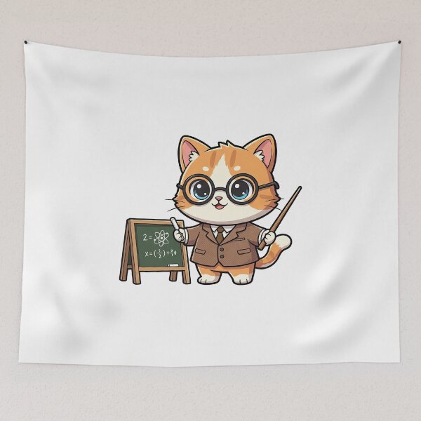 Item preview, Funny Professor Cat Illustration designed and sold by HoopeStylee.