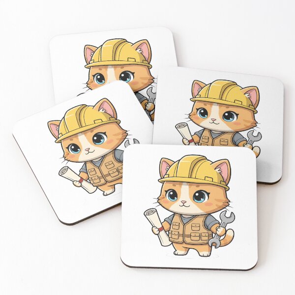 Item preview, Cute Engineer Cat Cartoon designed and sold by HoopeStylee.