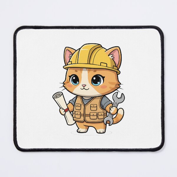 Item preview, Cute Engineer Cat Cartoon designed and sold by HoopeStylee.
