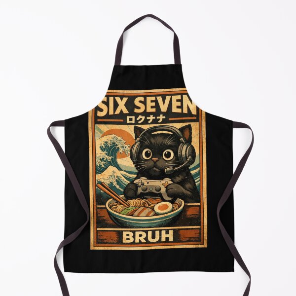 Item preview, Six Seven Bruh Vintage Cat video gamer meme ramen designed and sold by IdealDo.