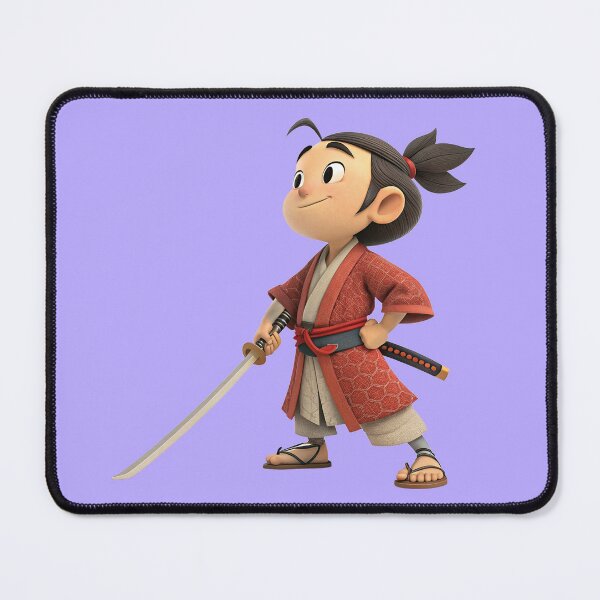 Item preview, Cute 3D Cartoon Samurai Boy with Katana Sword | Japanese Warrior Character Illustration designed and sold by Fashion Empire.