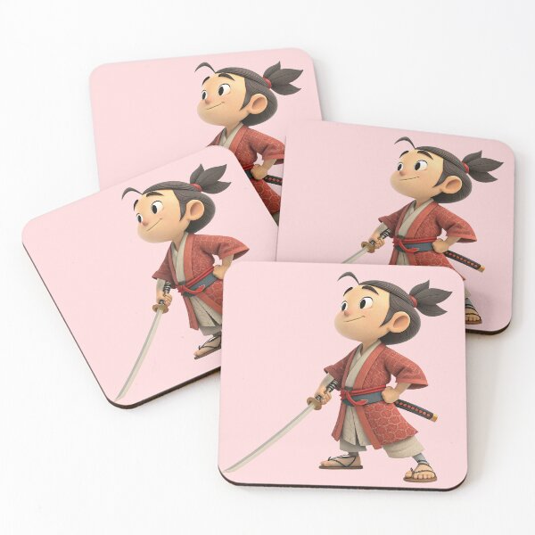 Item preview, Cute 3D Cartoon Samurai Boy with Katana Sword | Japanese Warrior Character Illustration designed and sold by Fashion Empire.