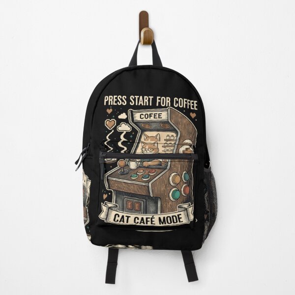 Item preview, Press Start For Coffee Cat Cafe Mode designed and sold by MJO80.