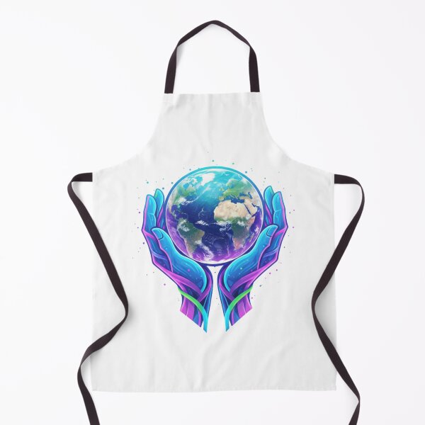 Item preview, Earth in Neon Hands – Retro Cosmic Style designed and sold by Tily360.