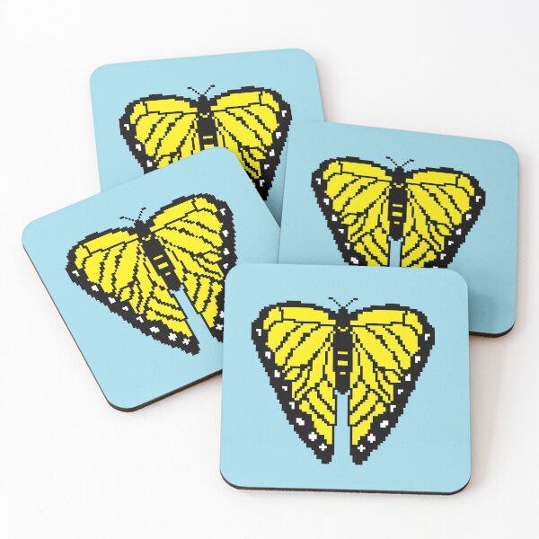 Item preview, Black yellow butterfly pixelated design designed and sold by daniellegeelen.