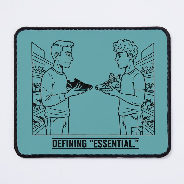 Item preview, Defining “Essential” – Funny Gay Couple Style Showdown (LGBTQ+ Line Art) designed and sold by Elando1212.