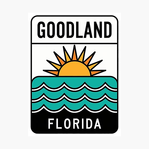 Item preview, Goodland Florida - Beach Sign designed and sold by TheOldMittenIllustrated.