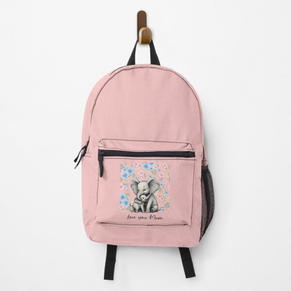 Item preview, Love You Mum. Mama Elephant and baby. Cute animal design with flowers designed and sold by SofikoDesigns.