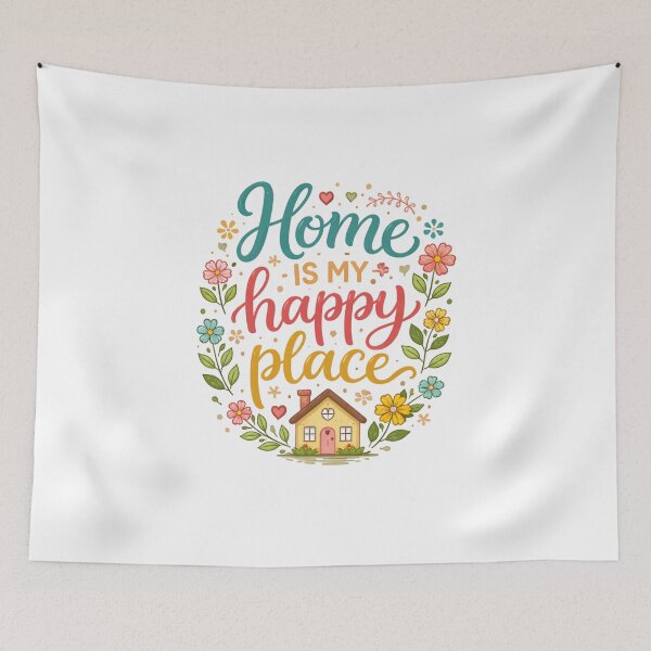 Item preview, Home Is My Happy Place T-Shirt | Cozy Home Quote Typography Design designed and sold by IODesignsofficial.