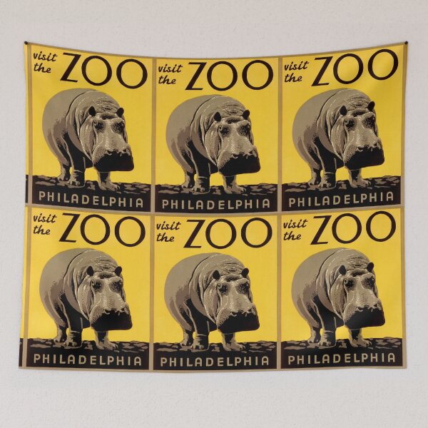 Item preview, Vintage visit Zoo Philadelphia, hippopotamus designed and sold by aapshop.