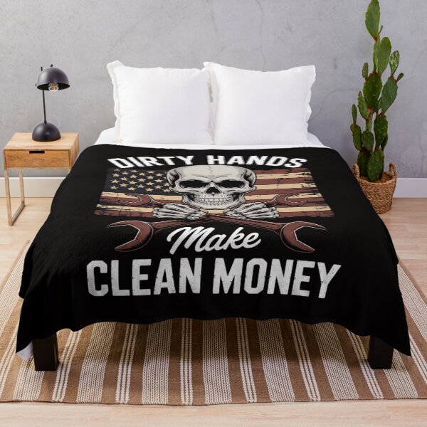 Item preview, Dirty Hands Make Clean-Money US Flag Dad Mom designed and sold by BotboutiquePre.