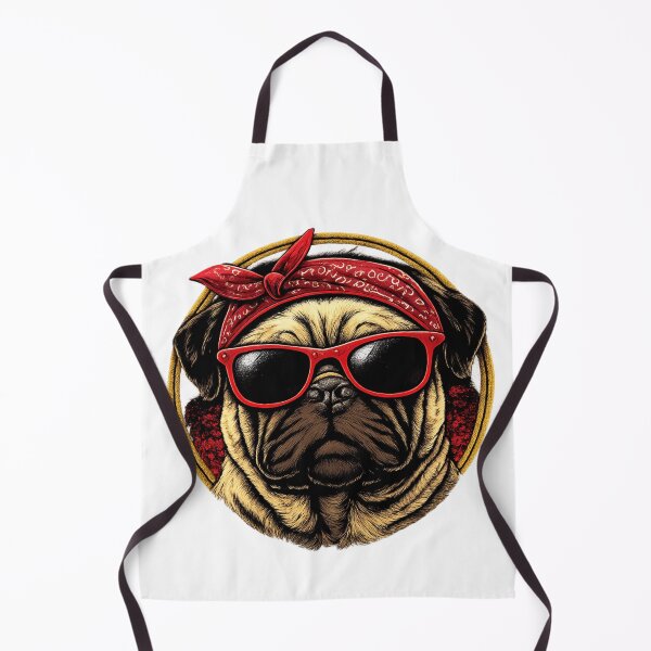 Item preview, Pug with Bandana and Sunglasses Tee | Retro Dog Graphic T-Shirt | Cute Pug Lover Shirt designed and sold by YASboutik.