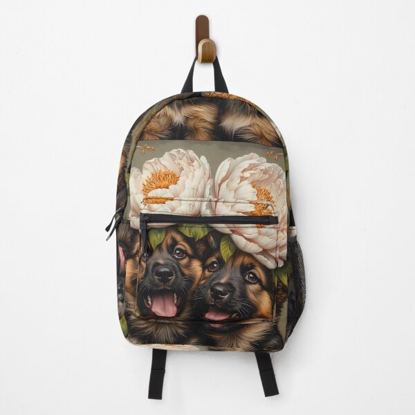 Item preview, German Shepherd puppies among peony flowers. designed and sold by Natalia-Vlad.