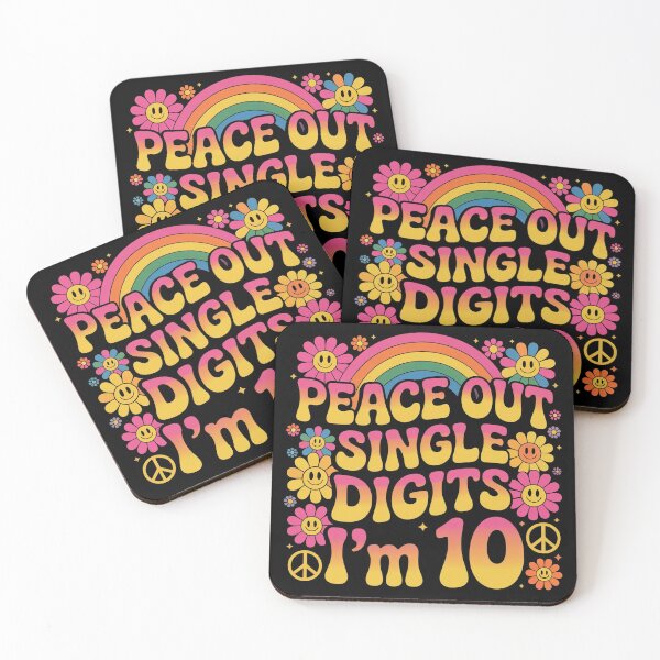 Item preview, Peace Out Single Digits I'm 10 Digits Birthday Girls, 10th Birthday Girl I'm Double Digits 10 Year Old Birthday designed and sold by Dabbing Turtle Designs.