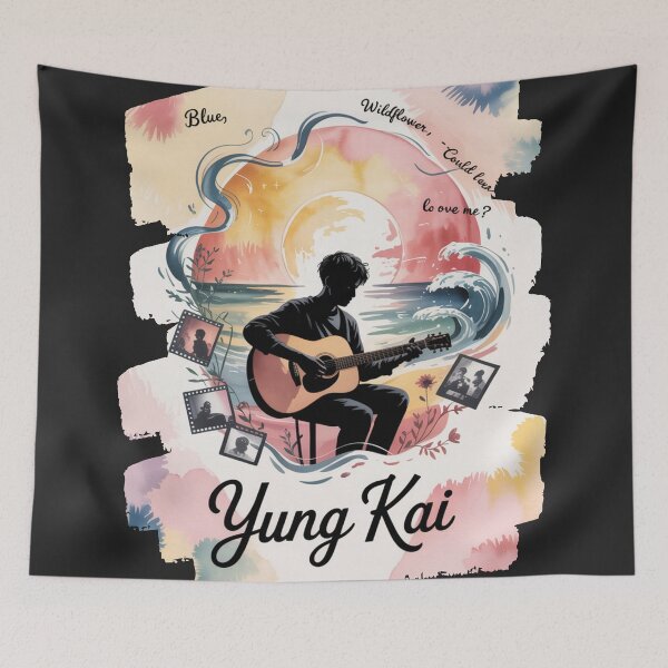 Item preview, yung kai blue indie bedroom pop aesthetic paint designed and sold by Nordic Echo.