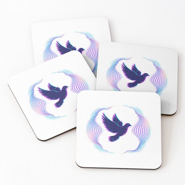 Item preview, Peace Dove Glitch – Retro Neon Style designed and sold by Tily360.