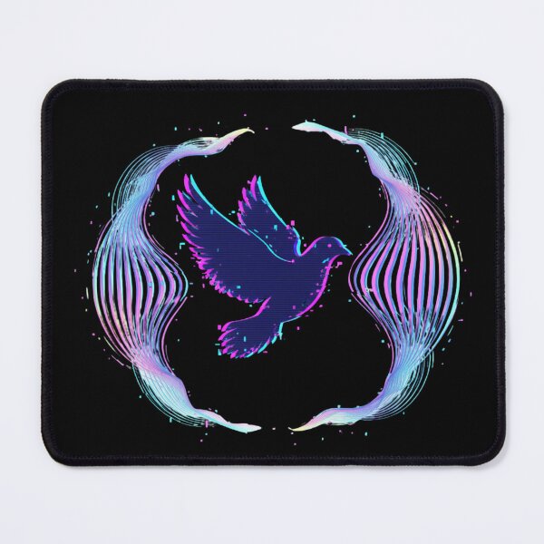 Item preview, Peace Dove Glitch – Retro Neon Style designed and sold by Tily360.