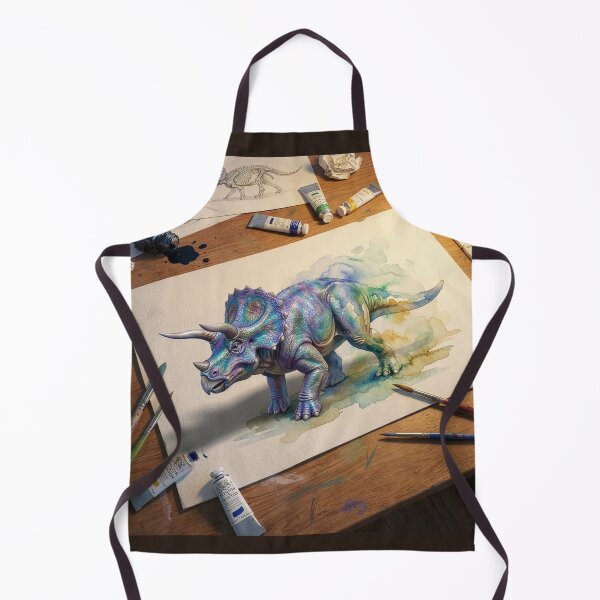 Artikelvorschau, Triceratops-Gemälde auf dem Schreibtisch des Künstlers entworfen und verkauft von Tridentulus.