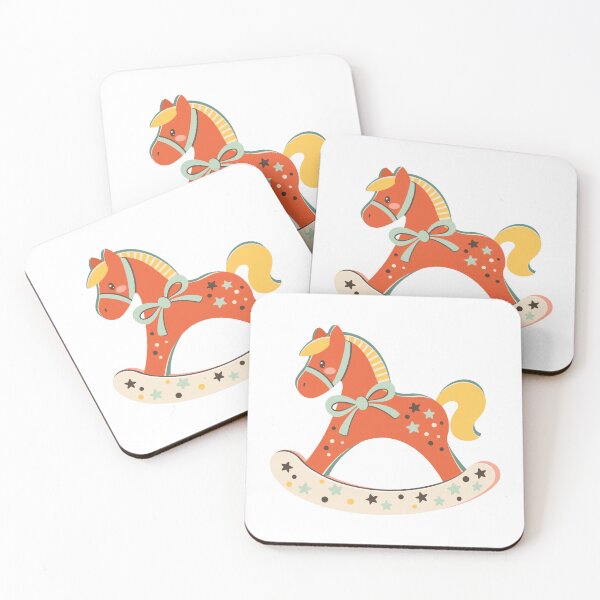 Item preview, Cute Wooden Rocking Horse Toy Illustration for Kids, Nursery and Baby Design designed and sold by SuzieStarr.