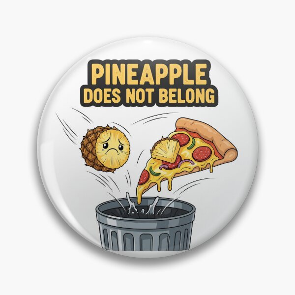 Item preview, Pineapple Pizza Protest Funny Food Humour Cartoon Design. designed and sold by The-T-In-Retro.