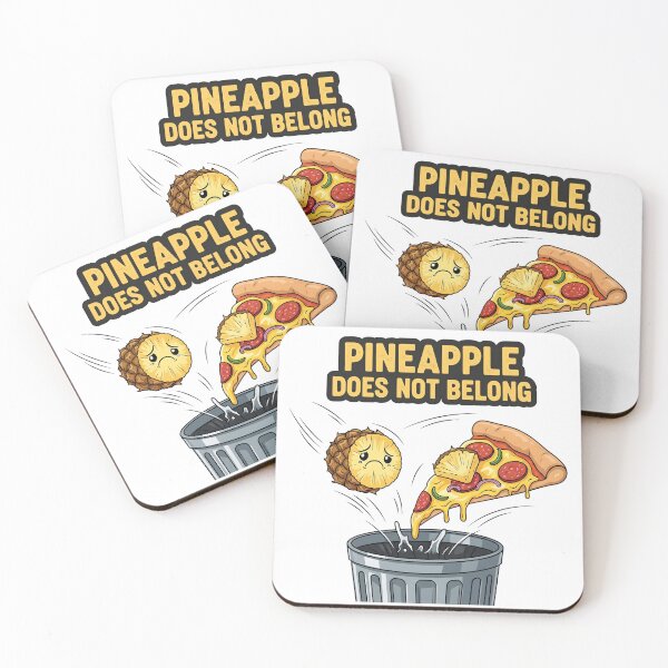 Item preview, Pineapple Pizza Protest Funny Food Humour Cartoon Design. designed and sold by The-T-In-Retro.