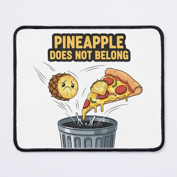 Item preview, Pineapple Pizza Protest Funny Food Humour Cartoon Design. designed and sold by The-T-In-Retro.